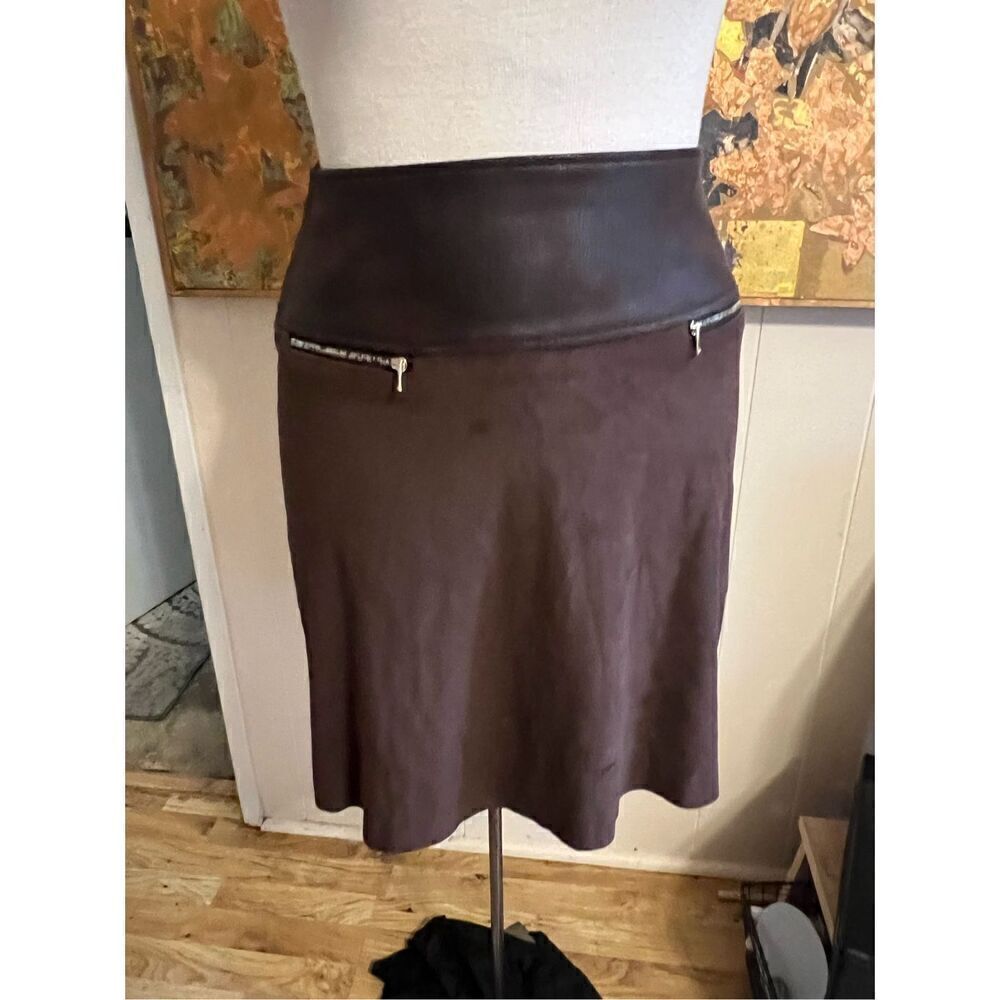 Armand Thiery Vegan Suede & Leather Mini Skirt Soft So Comfortable S/M